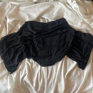 Black corset mesh top